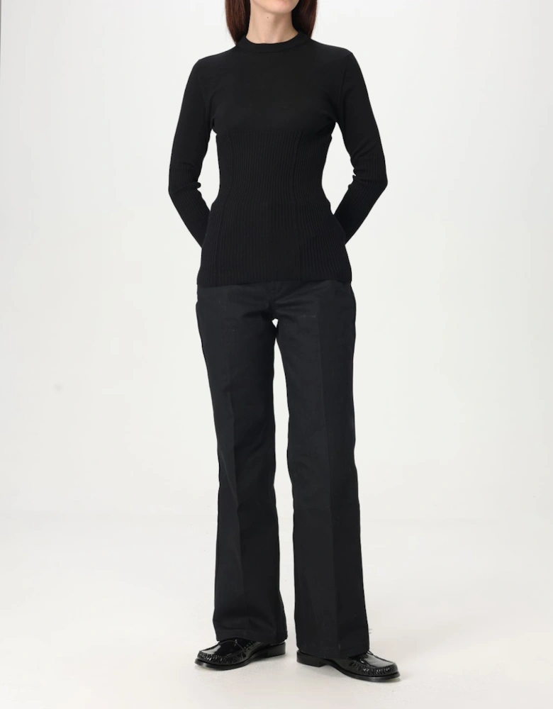 Ribbed Merino Wool Fitted Sweater