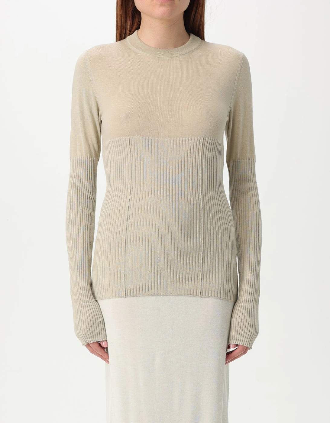 Ribbed Merino Wool Fitted Sweater
