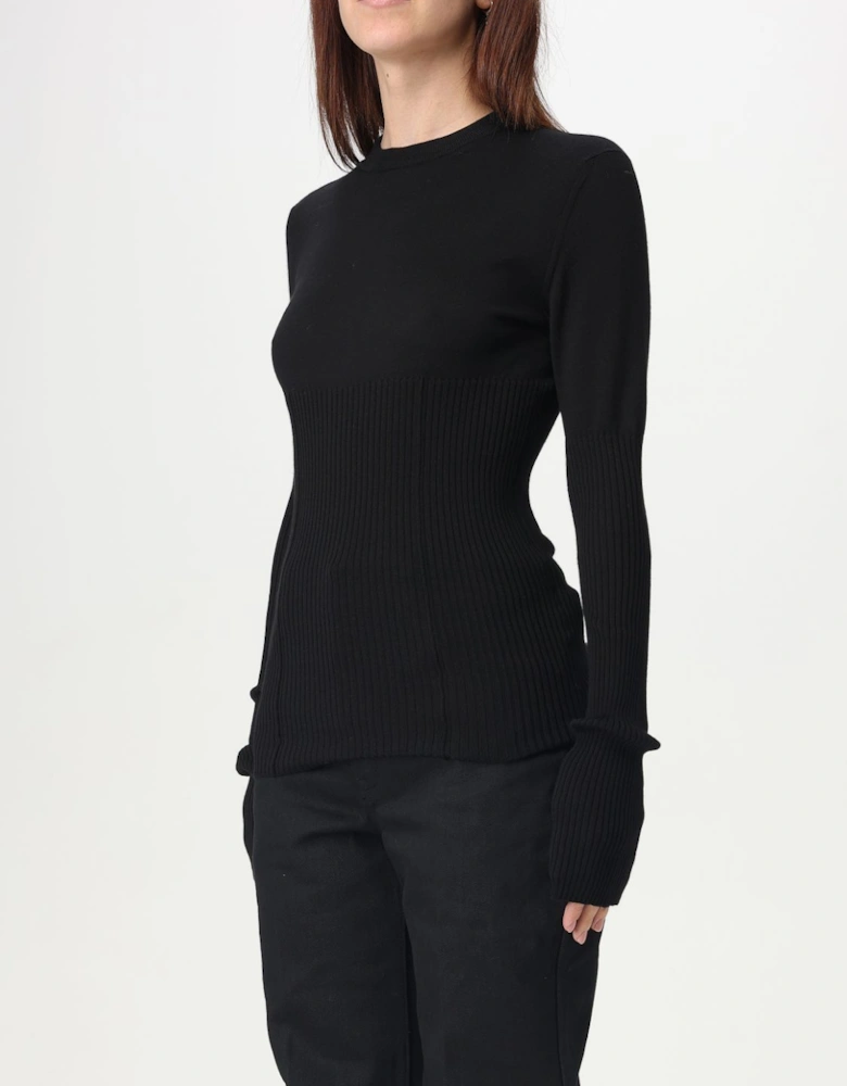 Ribbed Merino Wool Fitted Sweater