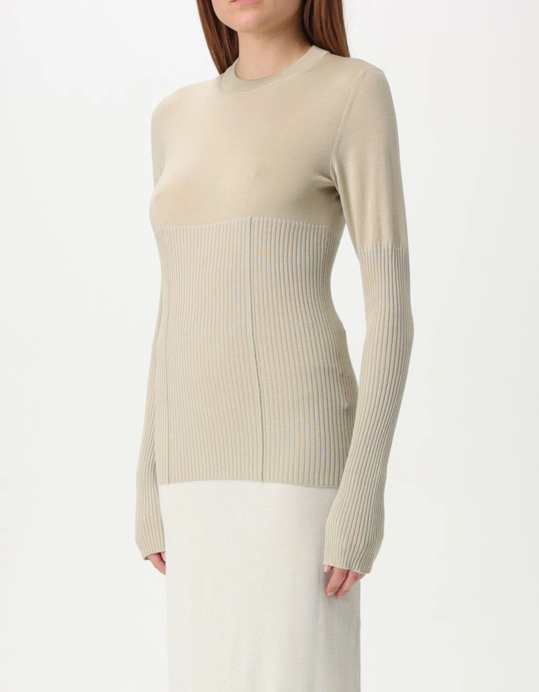 Ribbed Merino Wool Fitted Sweater