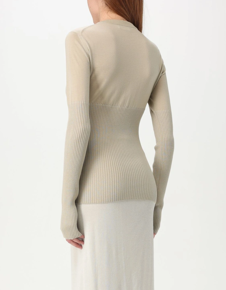 Ribbed Merino Wool Fitted Sweater