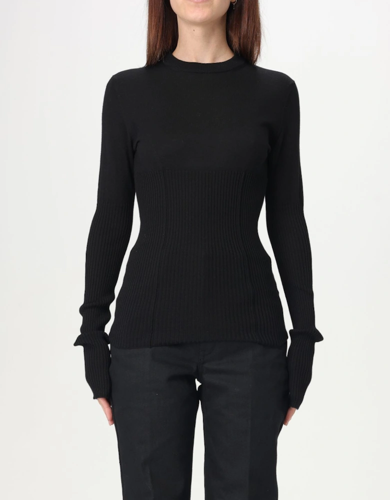 Ribbed Merino Wool Fitted Sweater