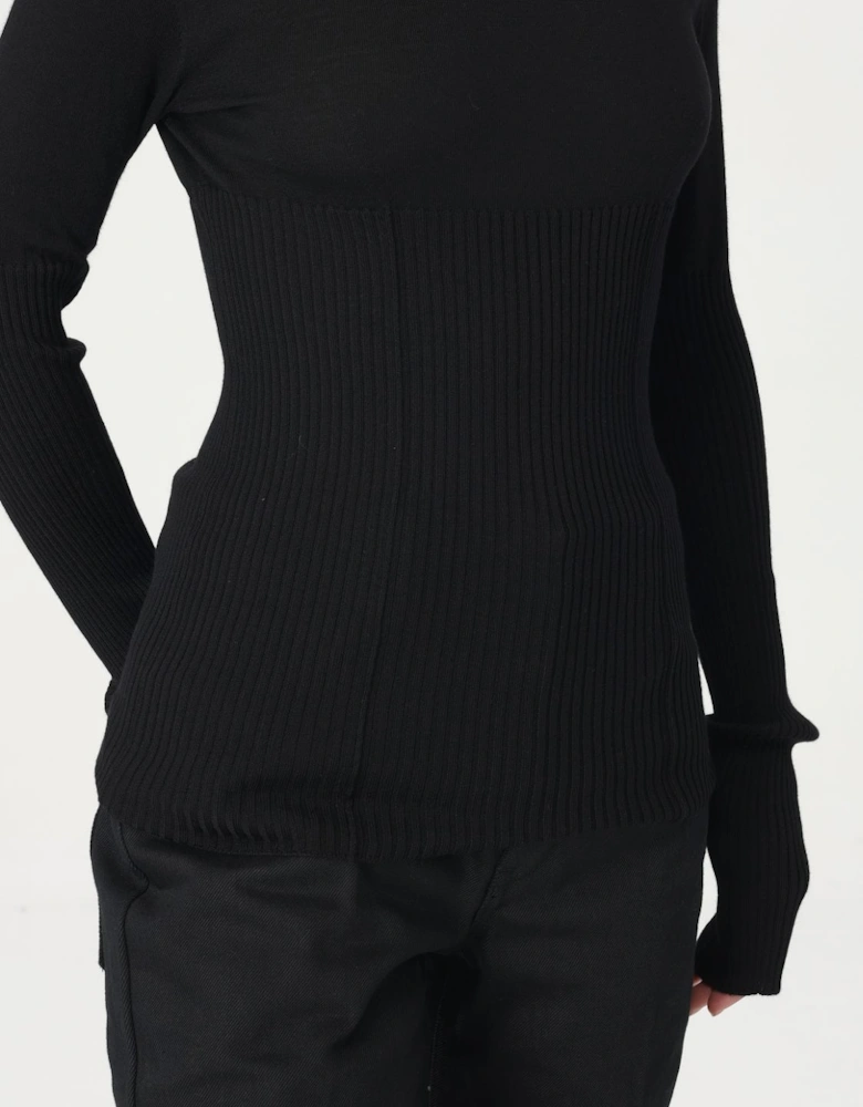 Ribbed Merino Wool Fitted Sweater