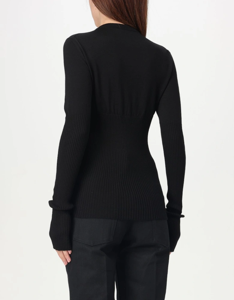 Ribbed Merino Wool Fitted Sweater