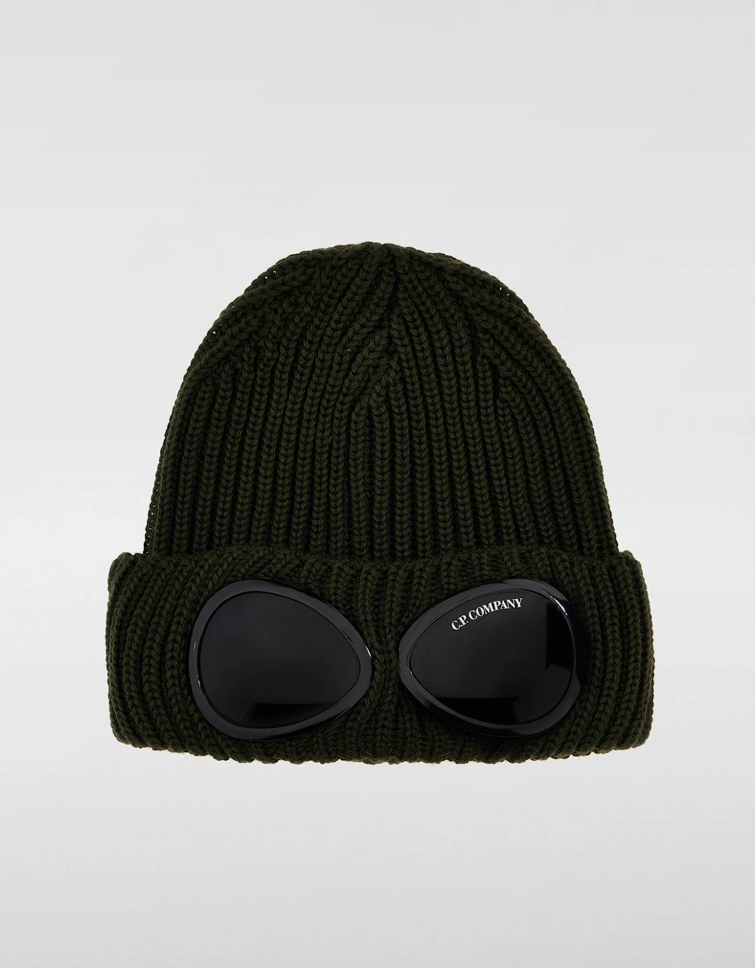 Goggle Beanie Rib Knit Winter Hat