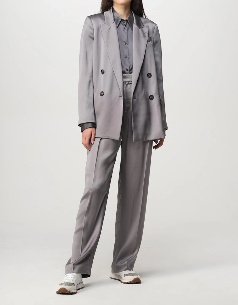 DoubleBreasted Silk Blazer Relaxed Fit