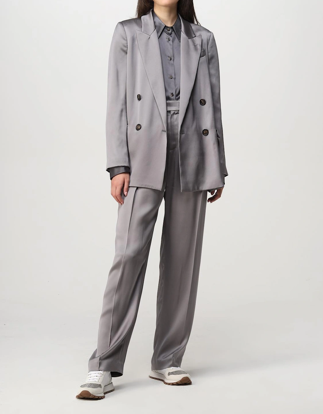 DoubleBreasted Silk Blazer Relaxed Fit