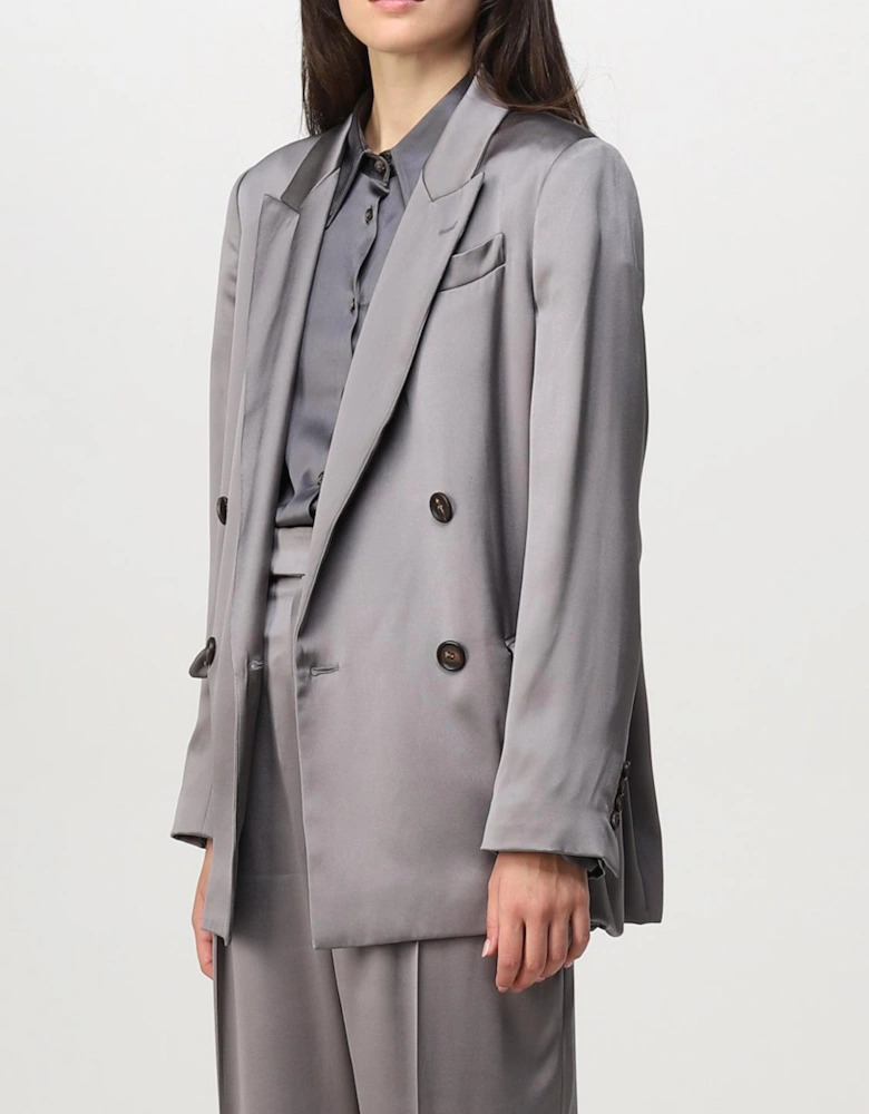 DoubleBreasted Silk Blazer Relaxed Fit