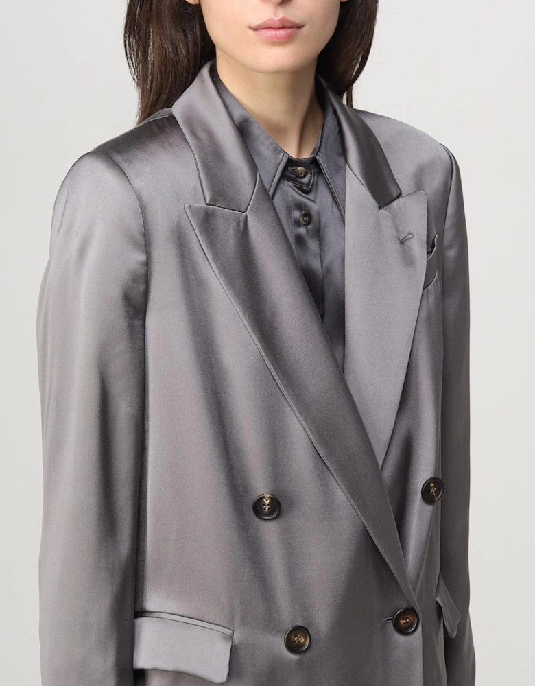 DoubleBreasted Silk Blazer Relaxed Fit