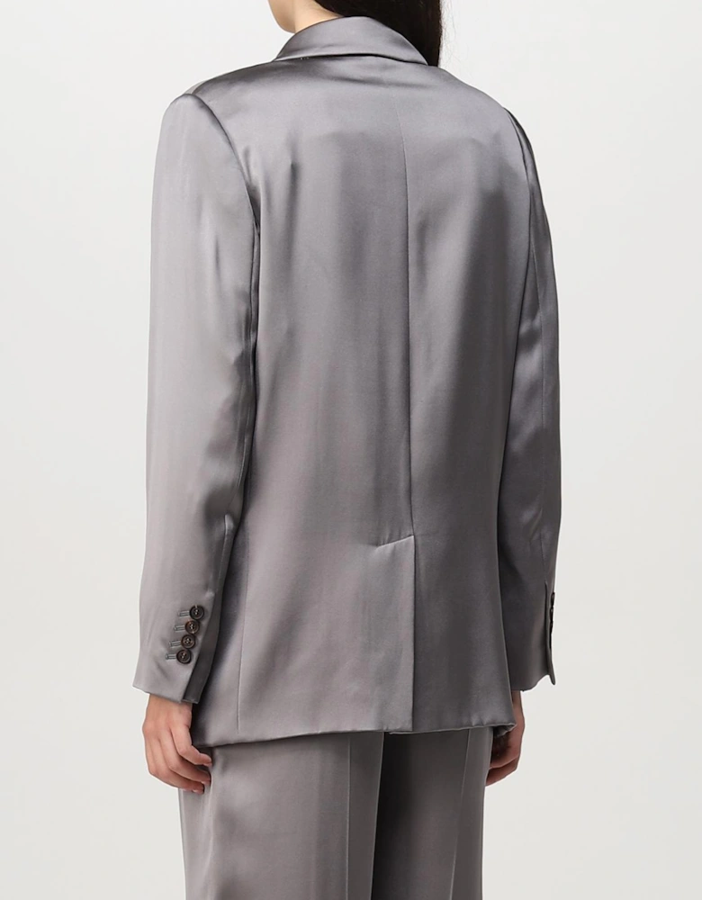DoubleBreasted Silk Blazer Relaxed Fit