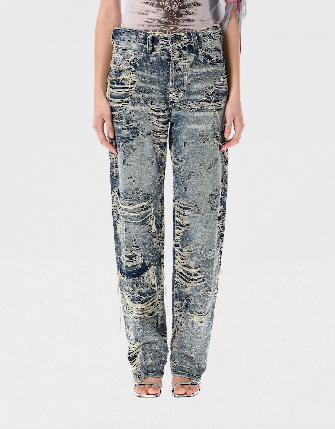 DVIDER Acid Wash Distressed Jeans, 4 of 3