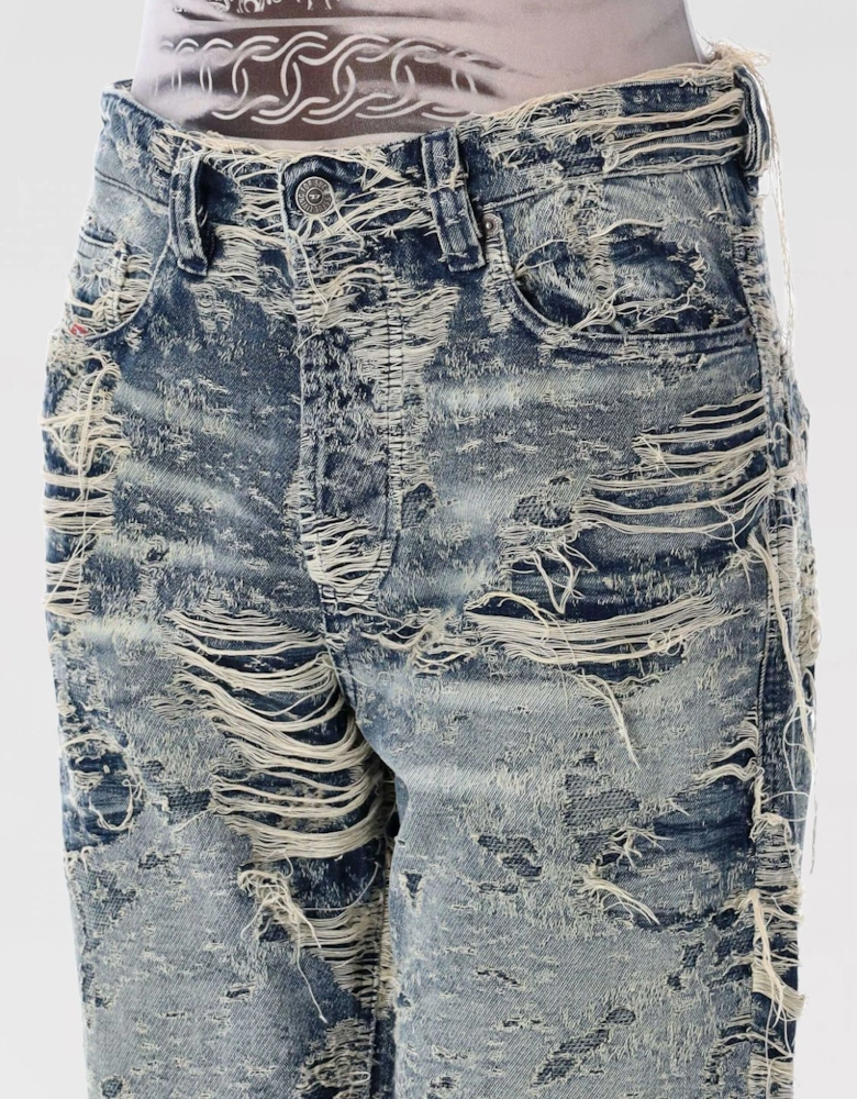 DVIDER Acid Wash Distressed Jeans