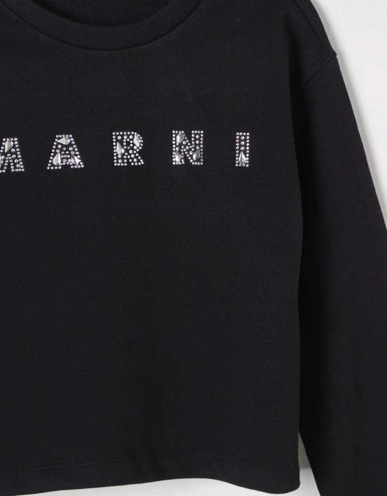 CrystalEmbellished Crew Neck Sweatshirt