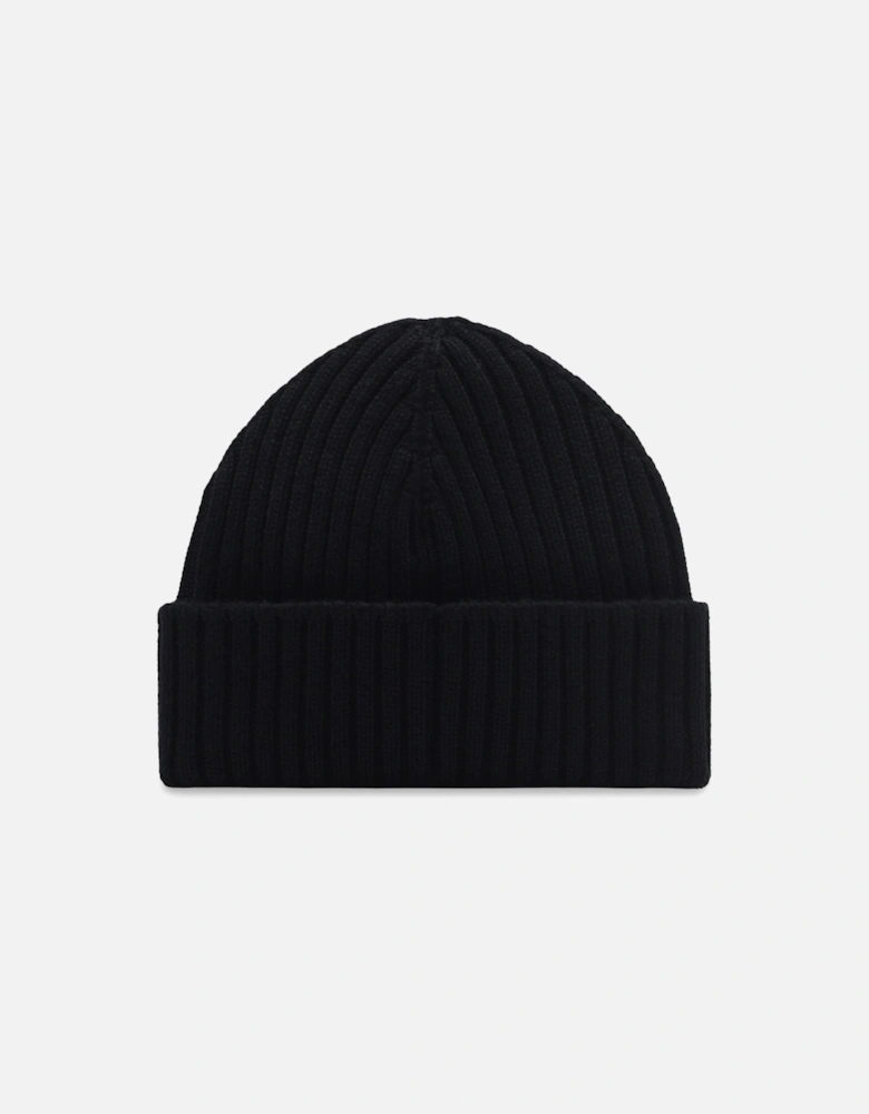 Ribbed Wool Beanie Black