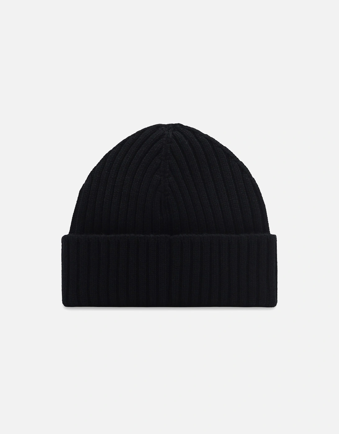 Ribbed Wool Beanie Black