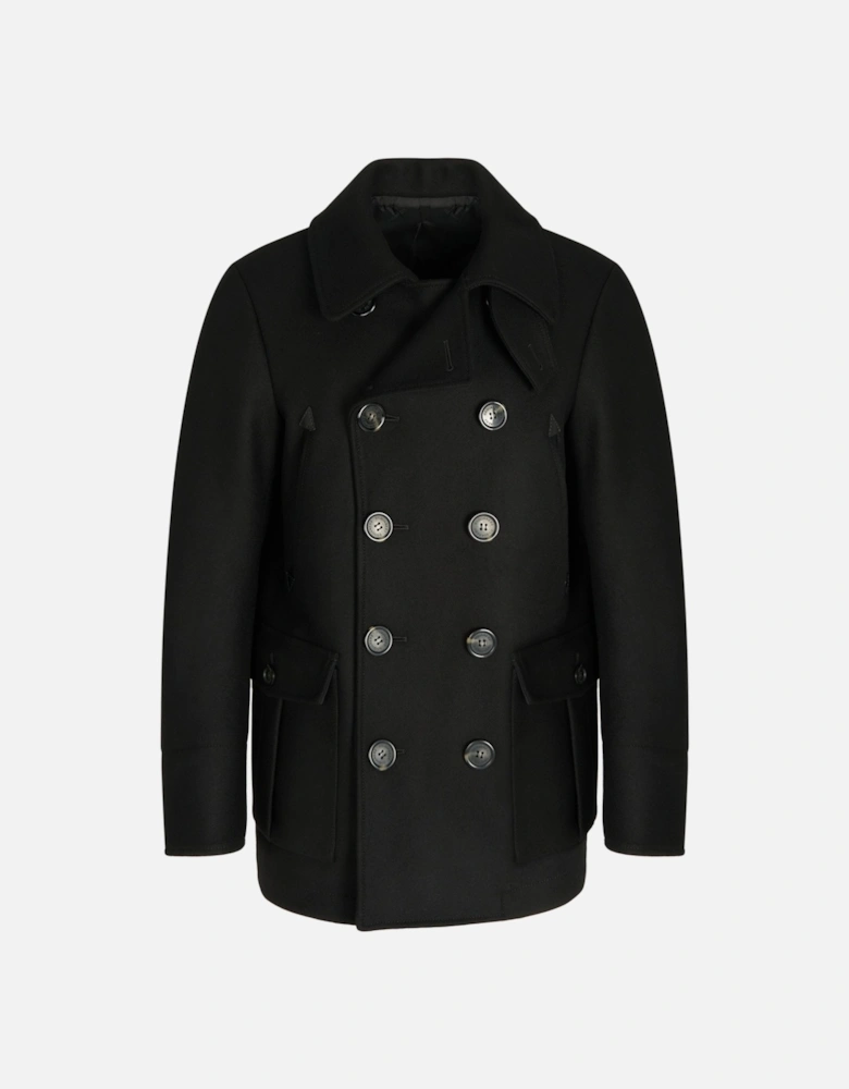 Felted Wool Peacoat Black