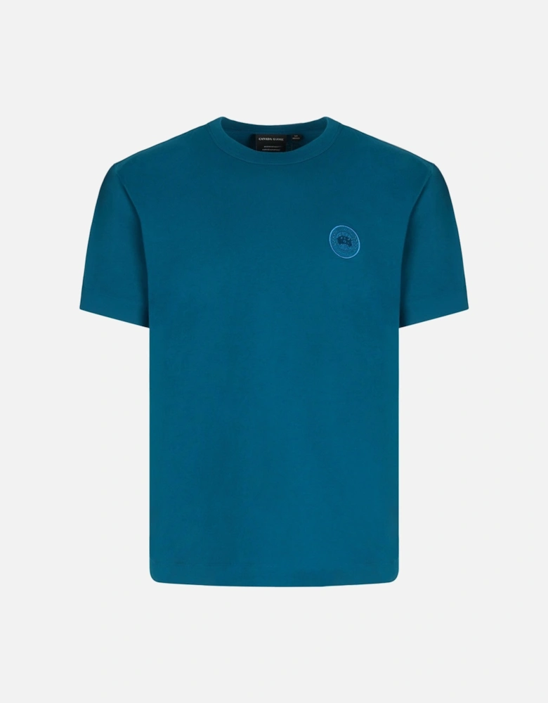Gladstone Embroidered Disc T-shirt Blue
