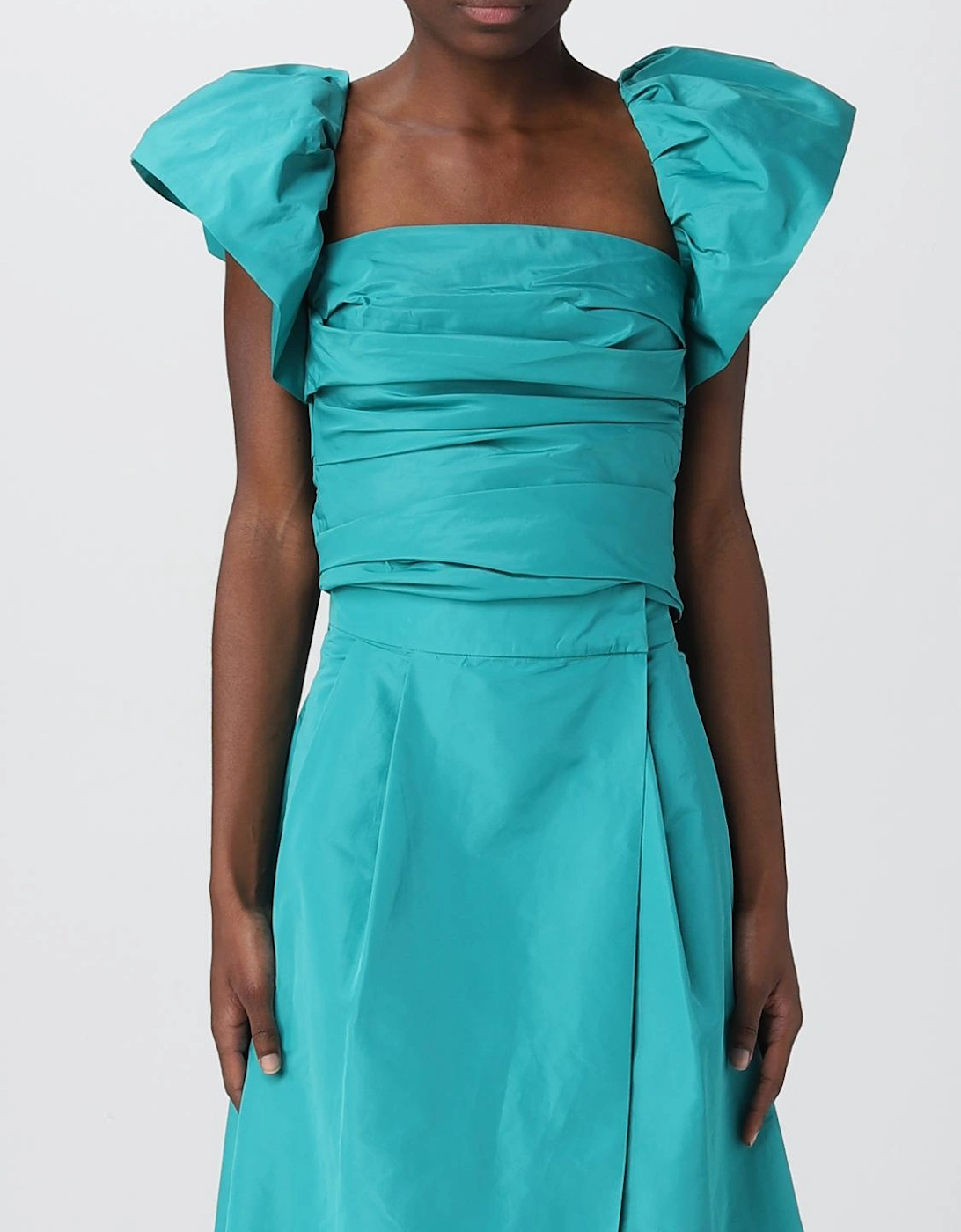 Taffeta Puff Sleeve Cocktail Dress
