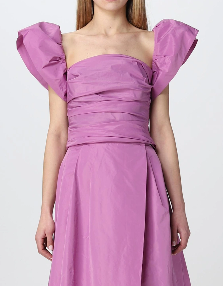 Taffeta Puff Sleeve Cocktail Dress