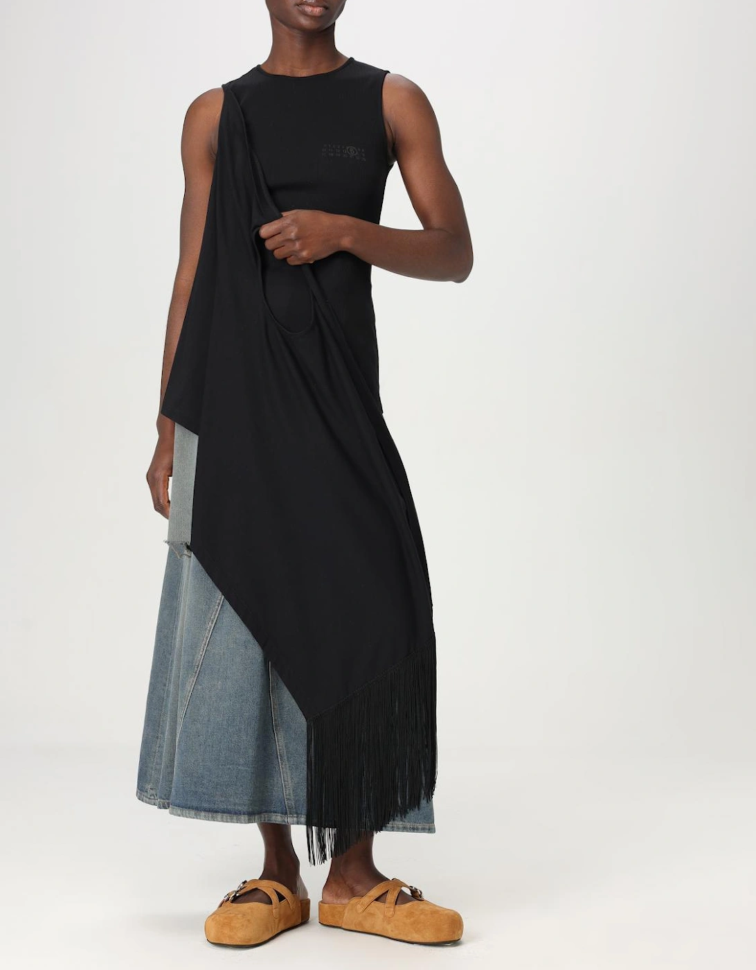 Ribbed Sleeveless Asymmetrical Top