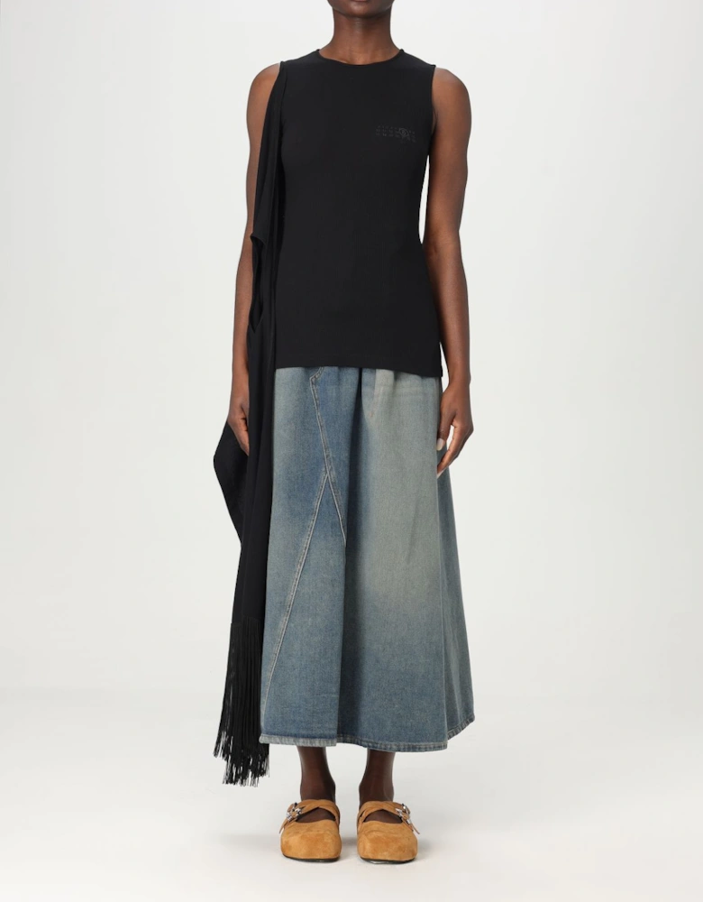 Ribbed Sleeveless Asymmetrical Top