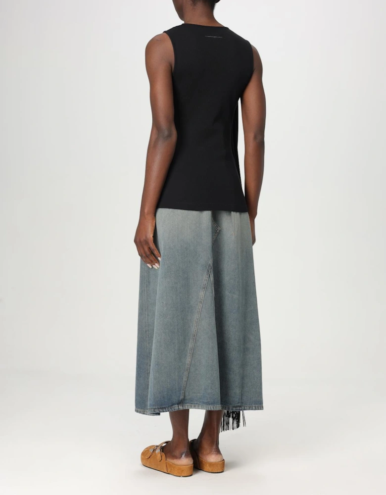 Ribbed Sleeveless Asymmetrical Top