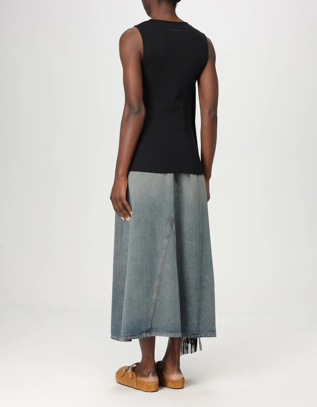 Ribbed Sleeveless Asymmetrical Top
