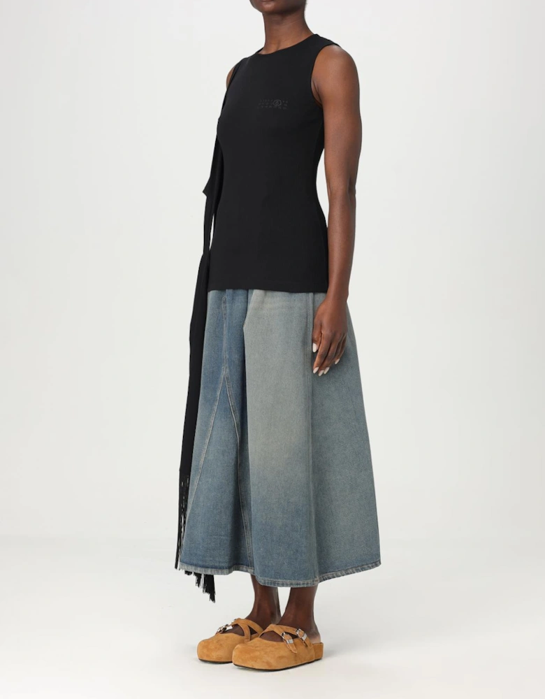 Ribbed Sleeveless Asymmetrical Top