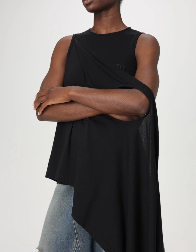 Ribbed Sleeveless Asymmetrical Top