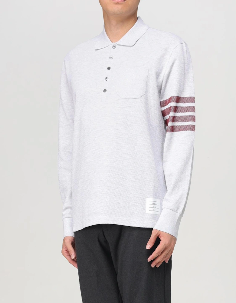 Long Sleeve Polo Shirt 4Bar Stripe Detail