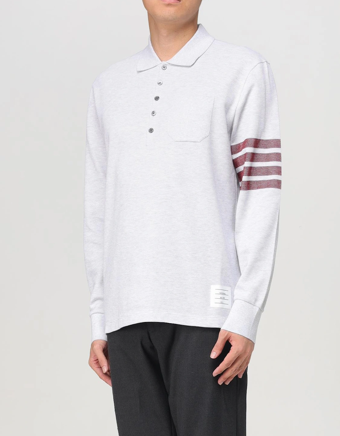 Long Sleeve Polo Shirt 4Bar Stripe Detail