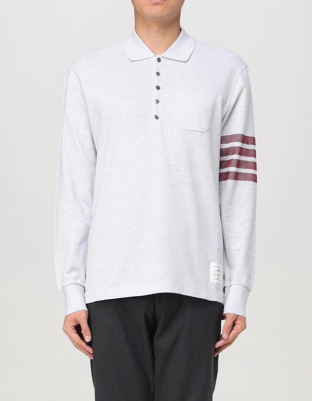 Long Sleeve Polo Shirt 4Bar Stripe Detail