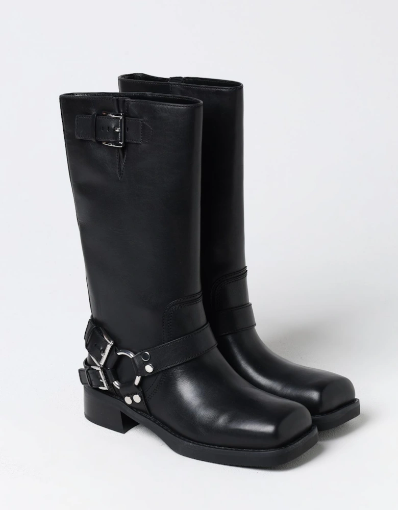 Leather Buckle Boots