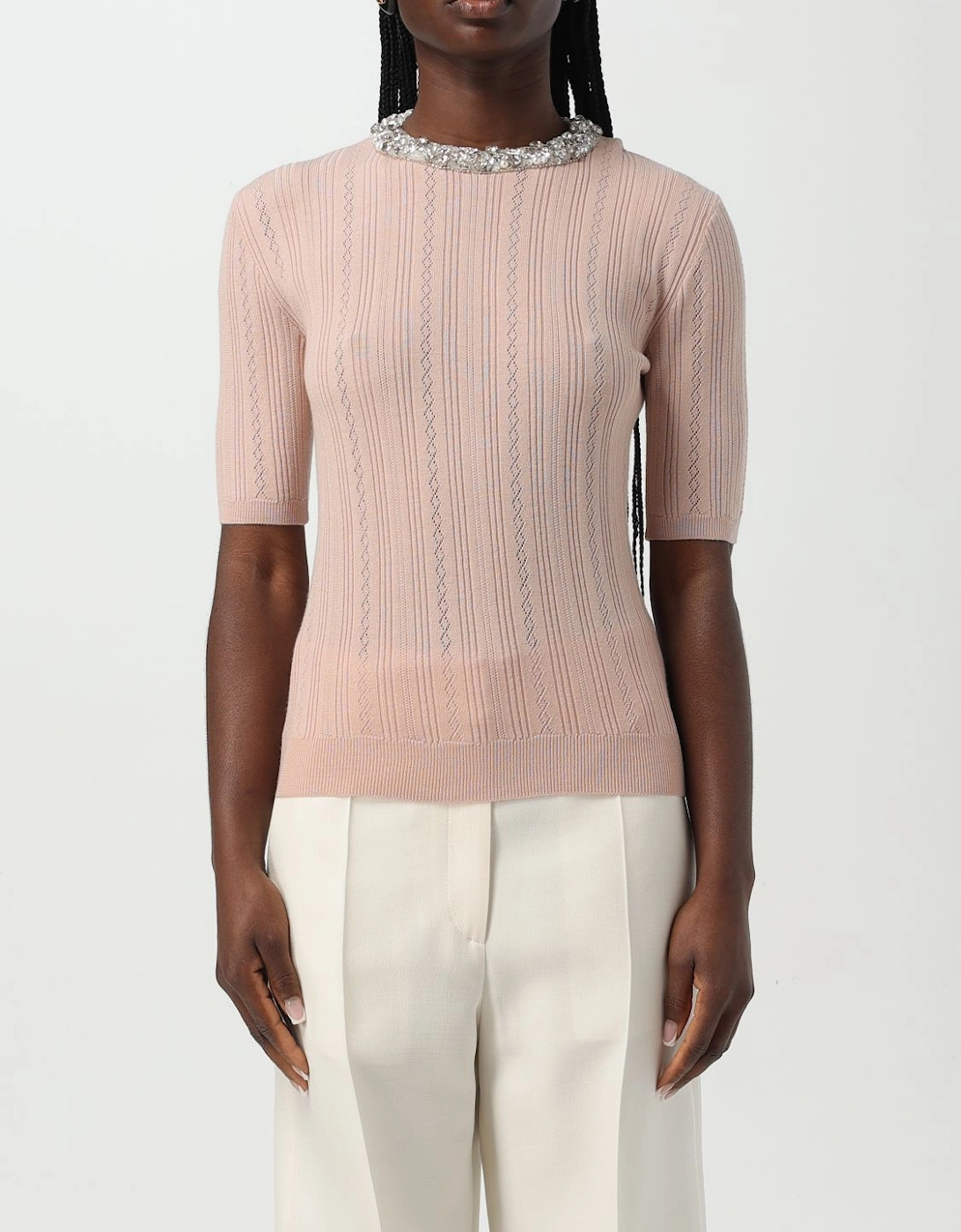 Embellished Neckline Knit Top, 6 of 5