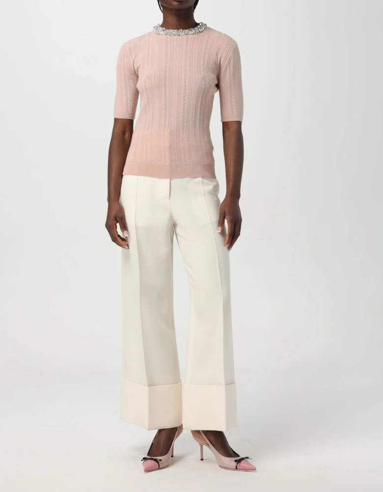 Embellished Neckline Knit Top