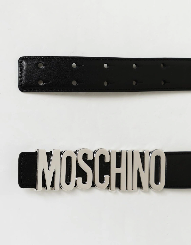 Fashionable Leather Belt with Lettering Logo Detail Accessory