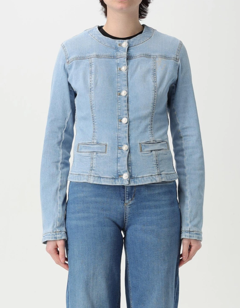 Denim Jacket Button Closure Cropped
