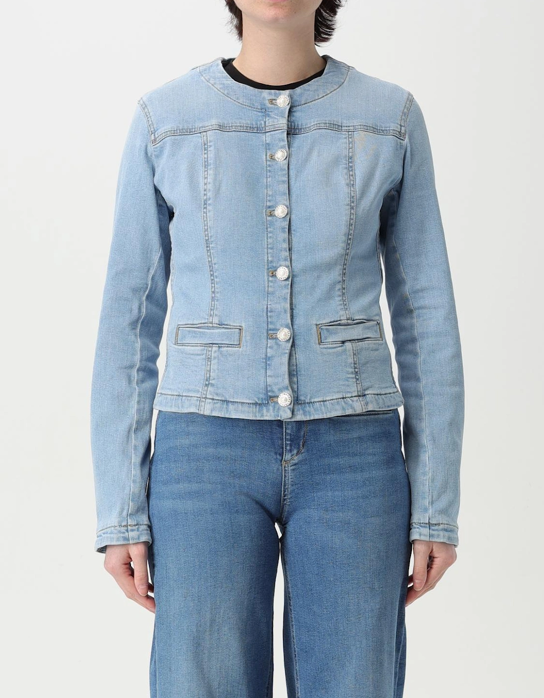 Denim Jacket Button Closure Cropped, 5 of 4