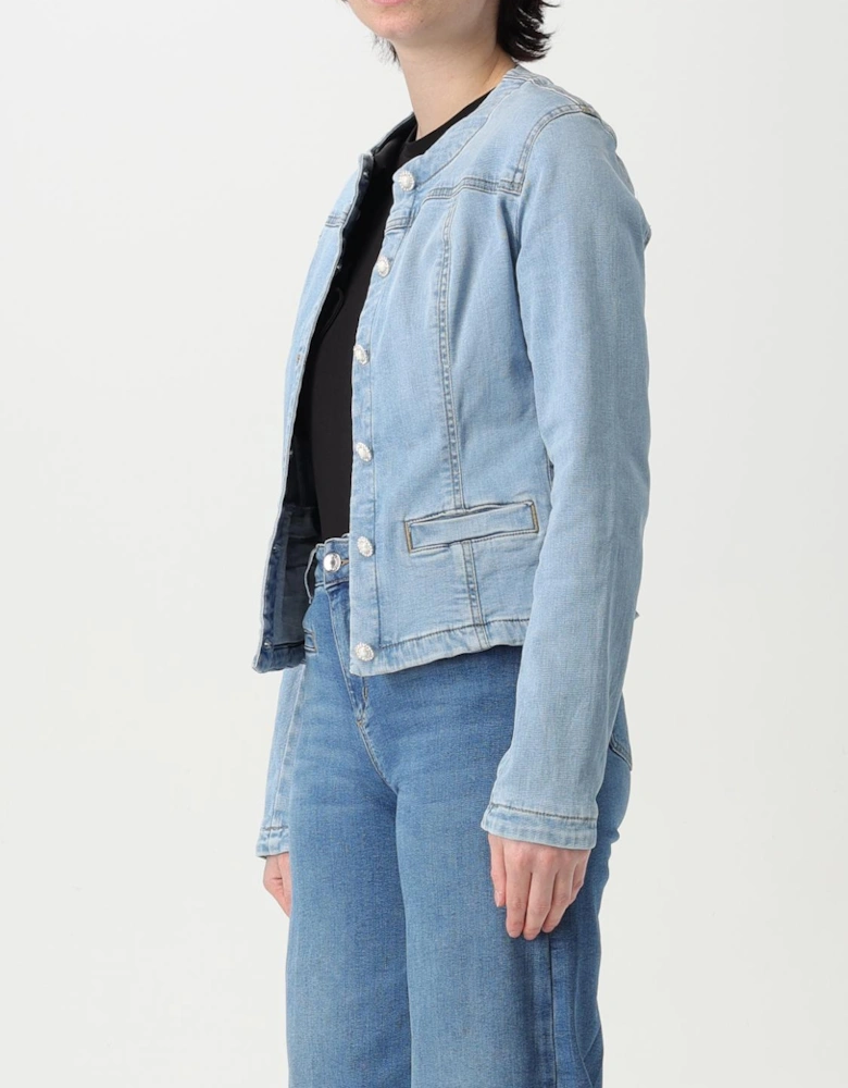 Denim Jacket Button Closure Cropped