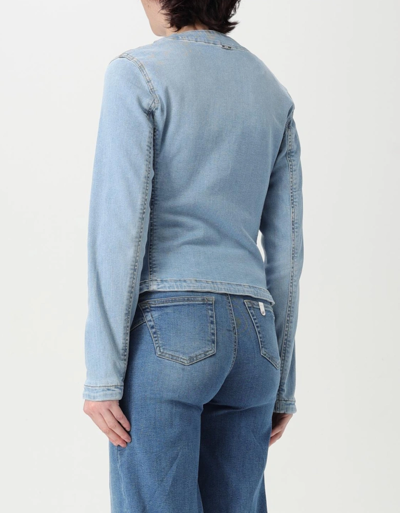 Denim Jacket Button Closure Cropped