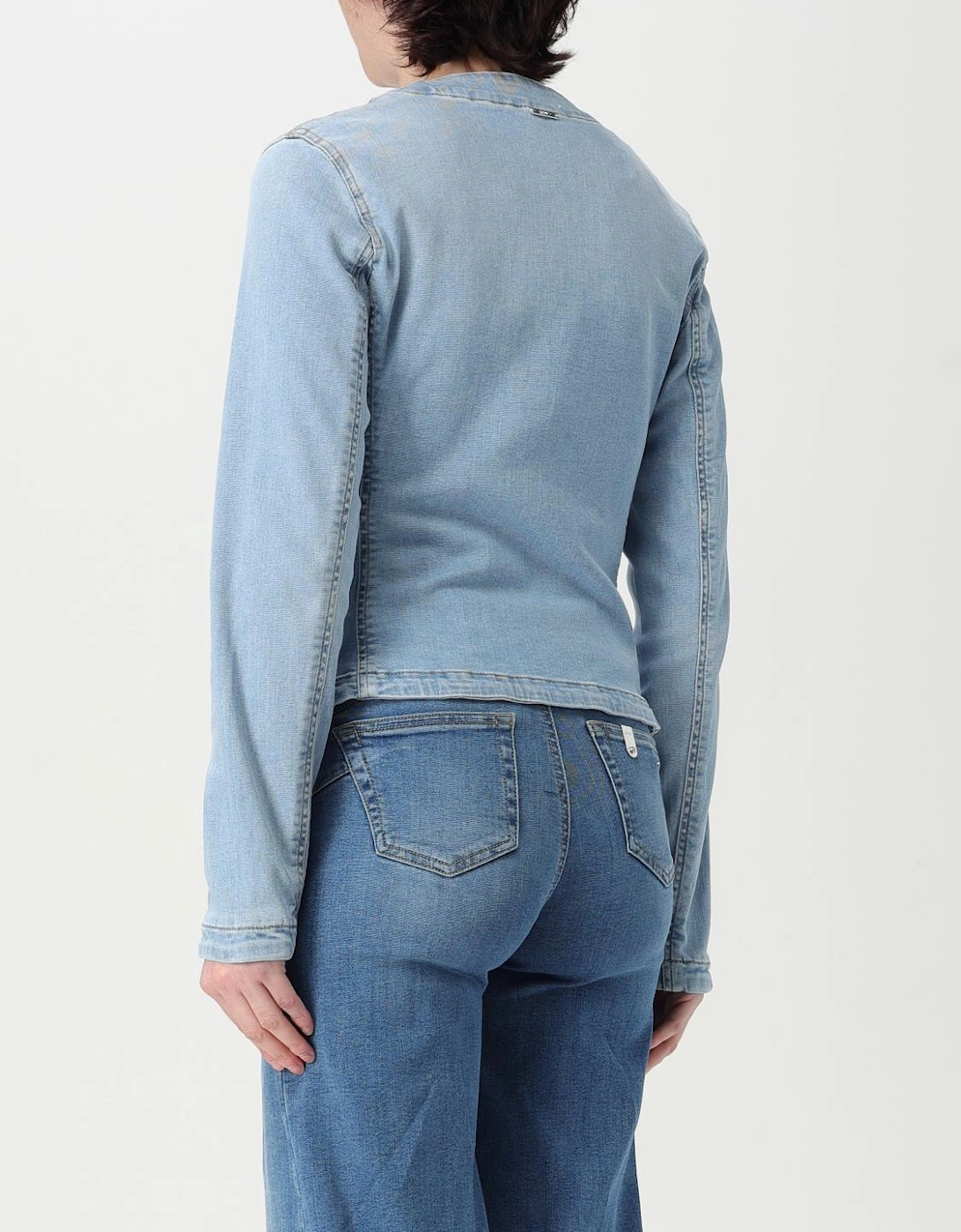Denim Jacket Button Closure Cropped