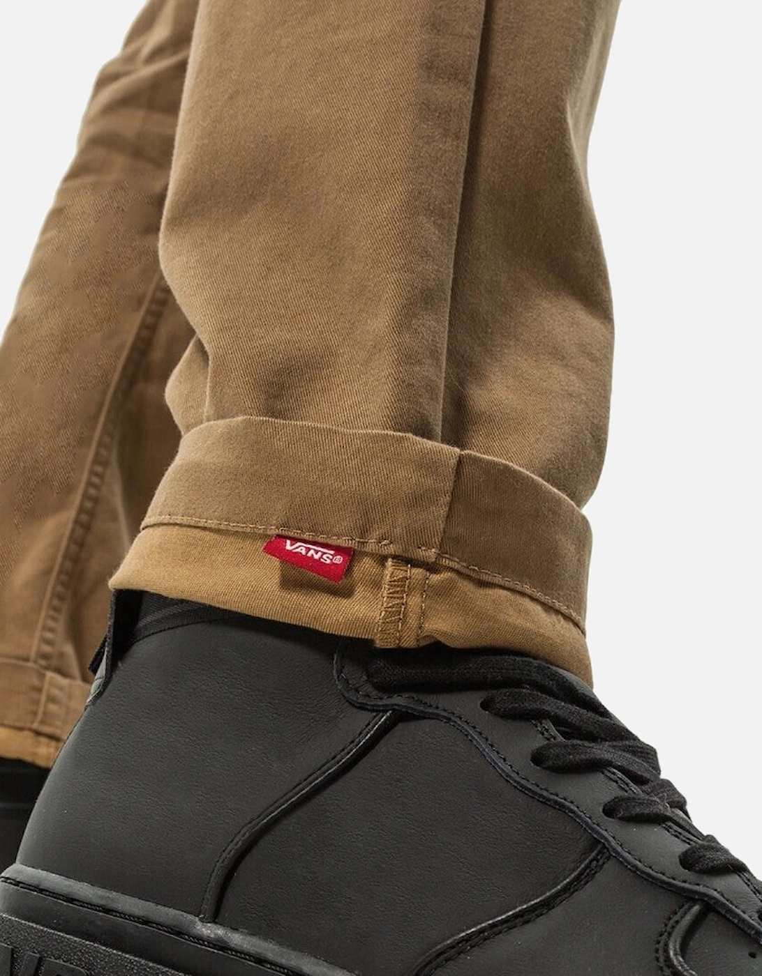 Button-Fastened Cotton Blend Trousers with Visible Logo