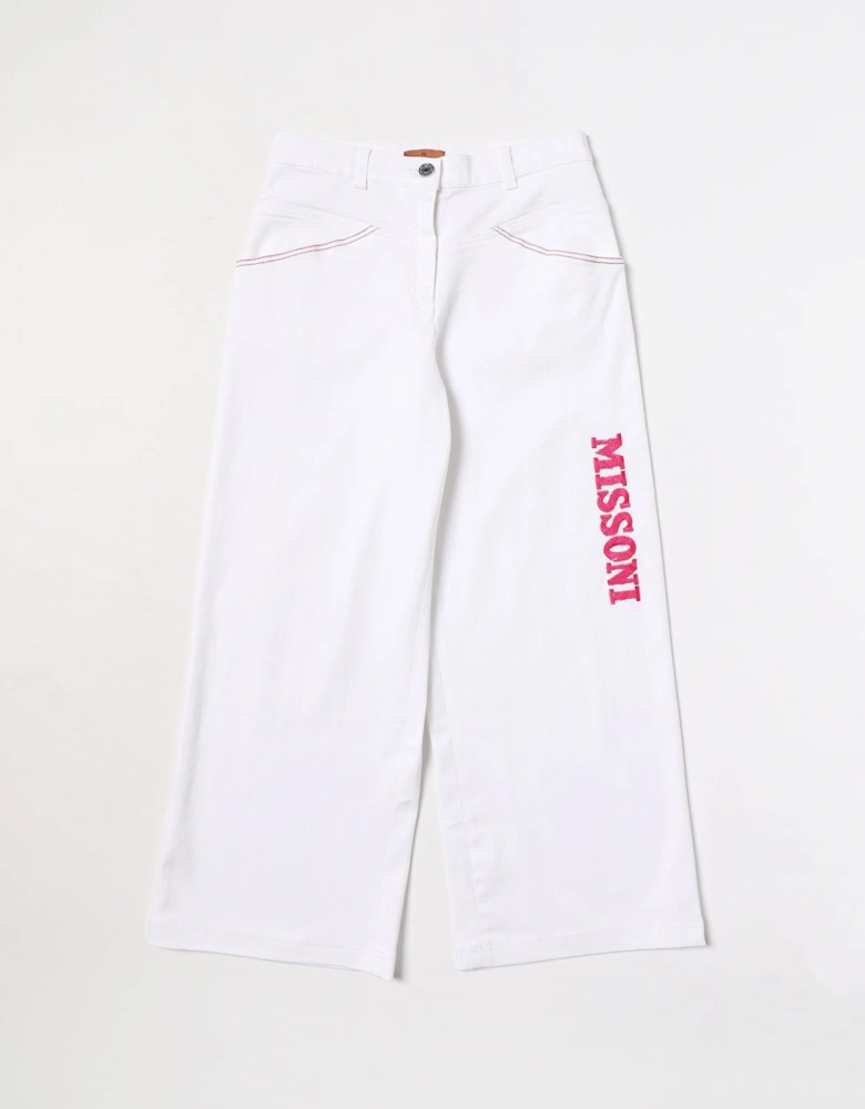 Wide Leg Jeans Side Logo