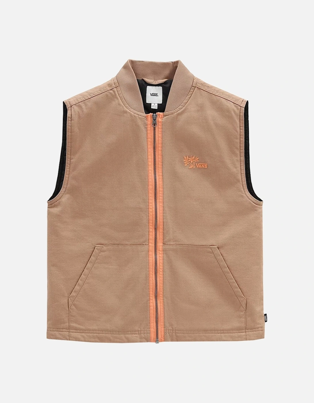 Sleeveless Cotton Zip-Up Jacket with Visible Logo, 3 of 2