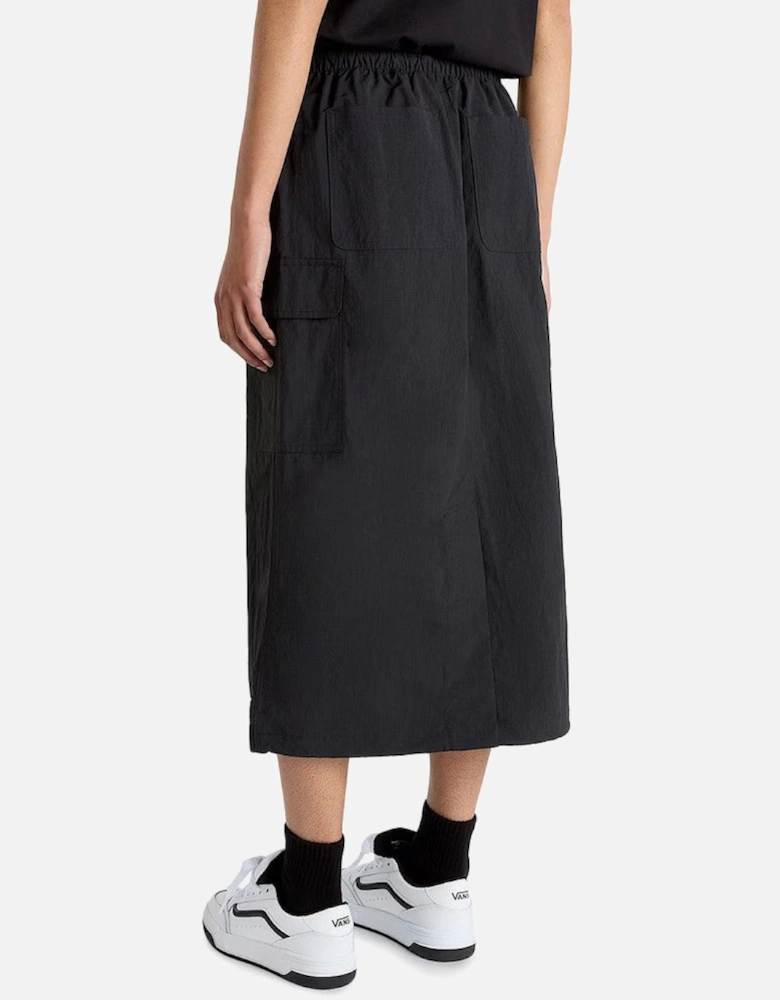 Nylon Skirt with Visible Logo Detailing