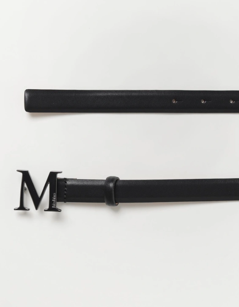 Leather Belt with Metal Buckle