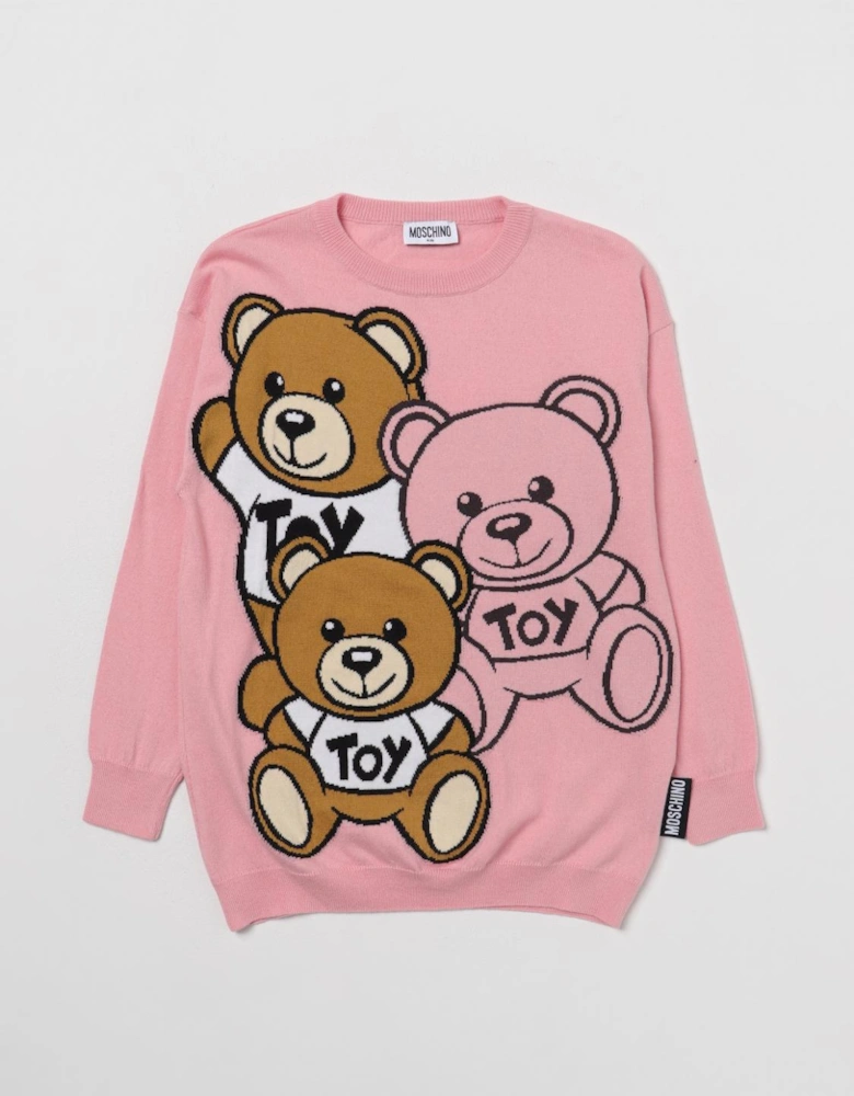 Teddy Bear Appliqu Knit Sweater