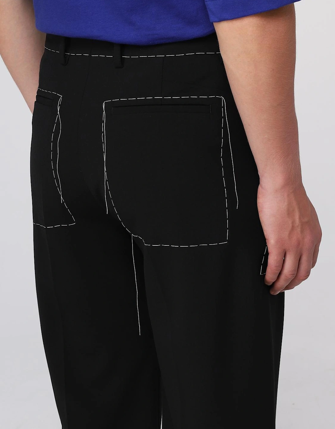 Tailored Trousers with Contrast Stitching