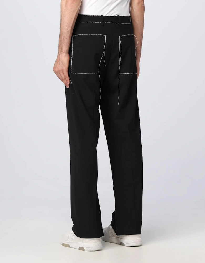 Tailored Trousers with Contrast Stitching