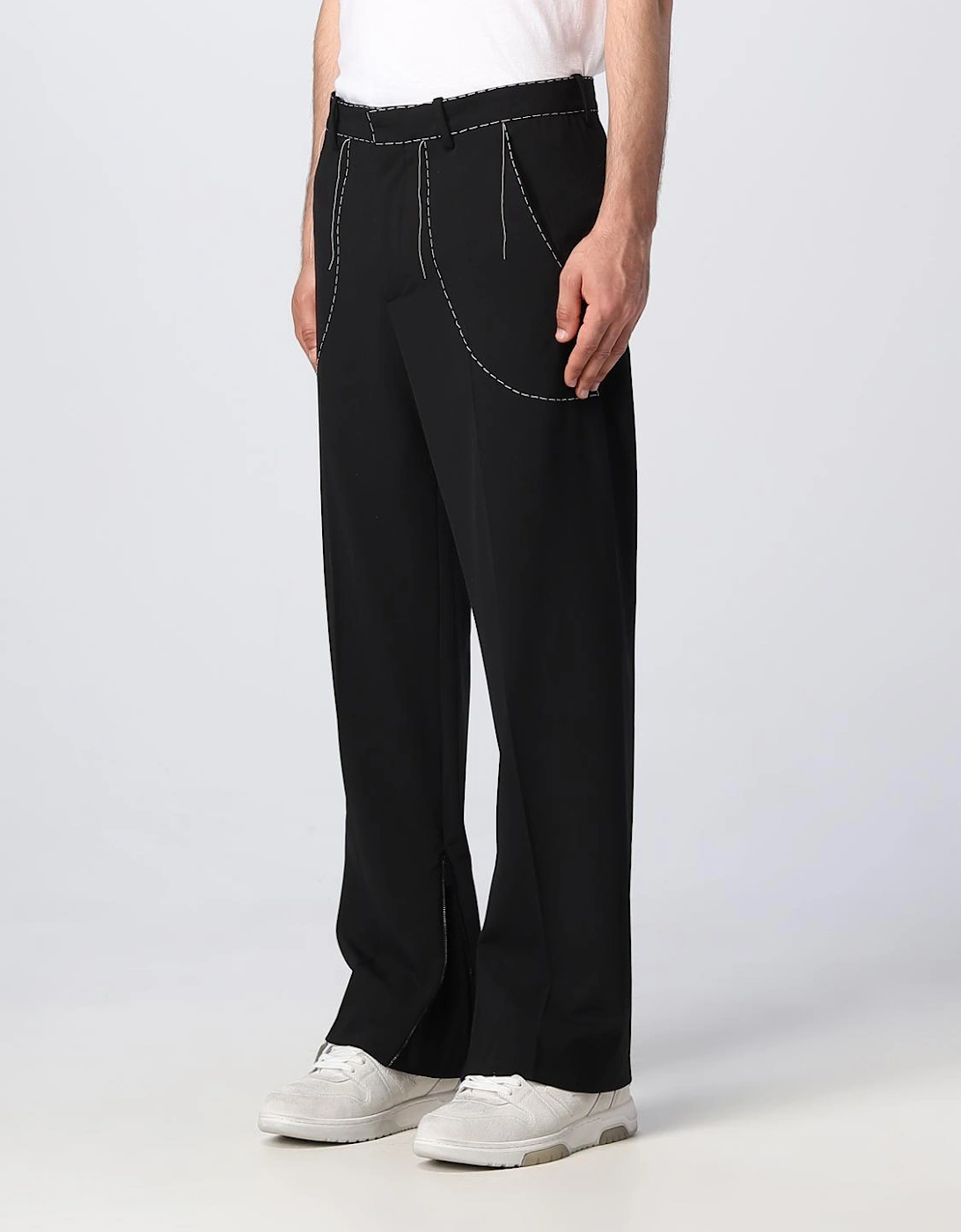 Tailored Trousers with Contrast Stitching